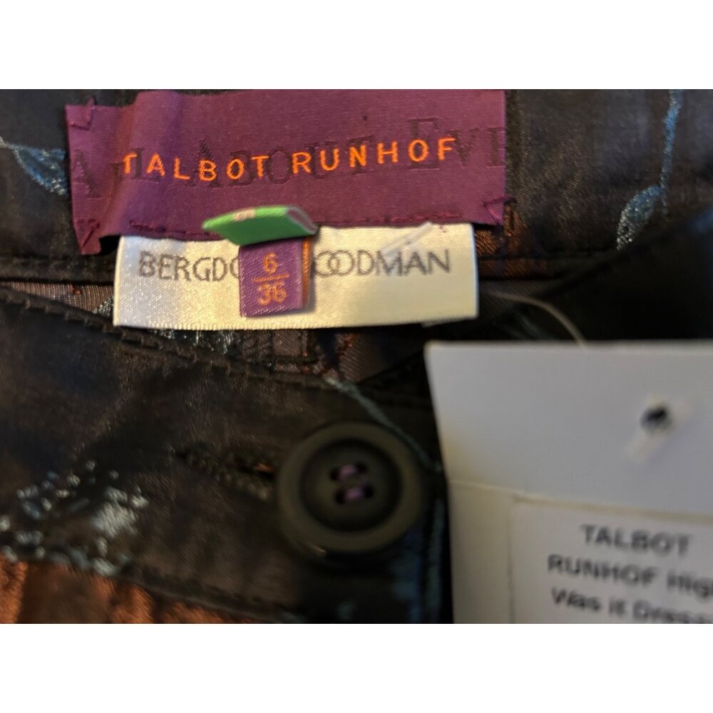 Talbot Runhof Bergdorf Goodman Jacquard Floral Pants High Waist Slim Fit Dressy - Picture 9 of 13